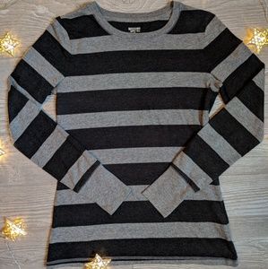 Target Mossimo Long Sleeve Black & Gray Stripe